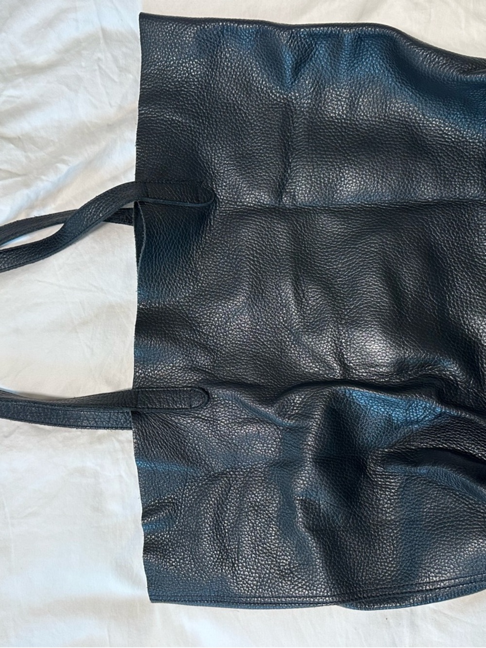 Cuyana Black Pebbled Leather Interior Zip Pouch with Gold Hardware